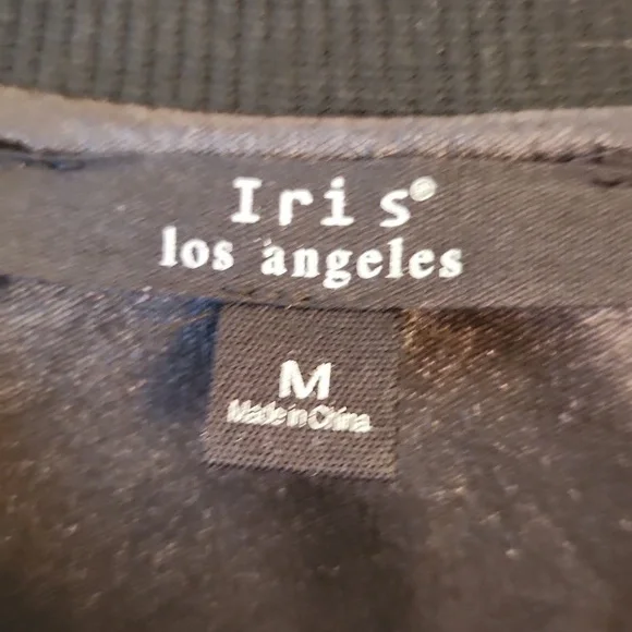 Iris Los Angeles Black White Geoprint Bomber Jacket     Size M - Picture 3 of 10